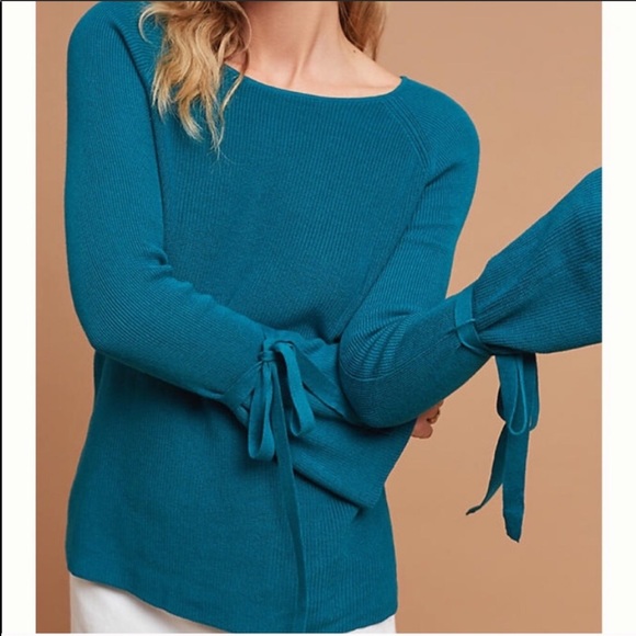 Anthropologie Fluted sleeve pullover sweater sz XS - Picture 2 of 7